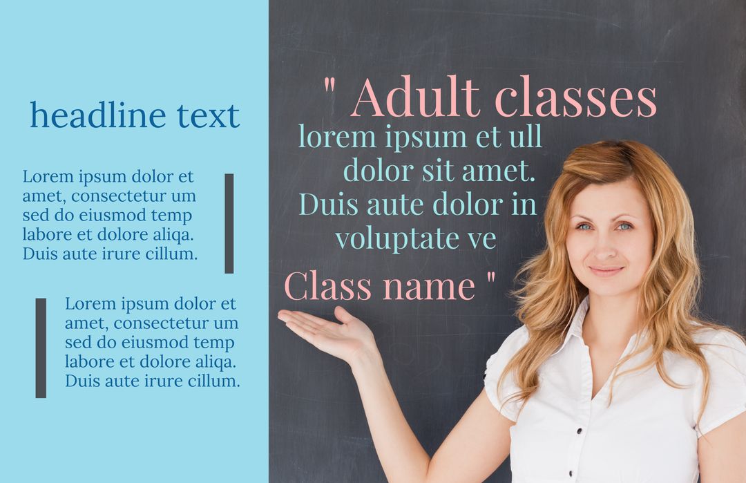 Education Promotion Template with Instructor in Classroom Setting