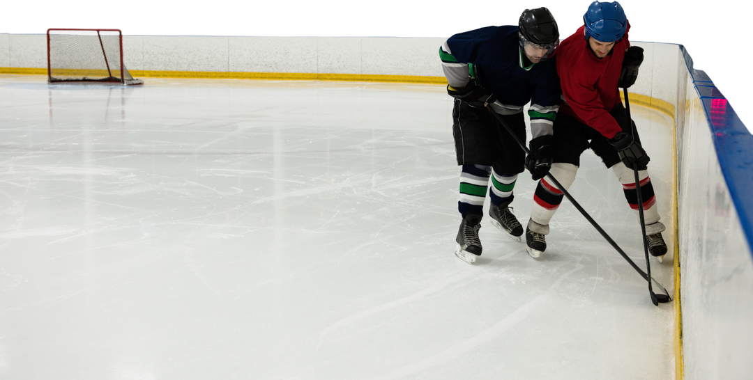 Caucasian Male Hockey Players Competing on Ice Rink with Transparent Background - Download Free Stock Images Pikwizard.com