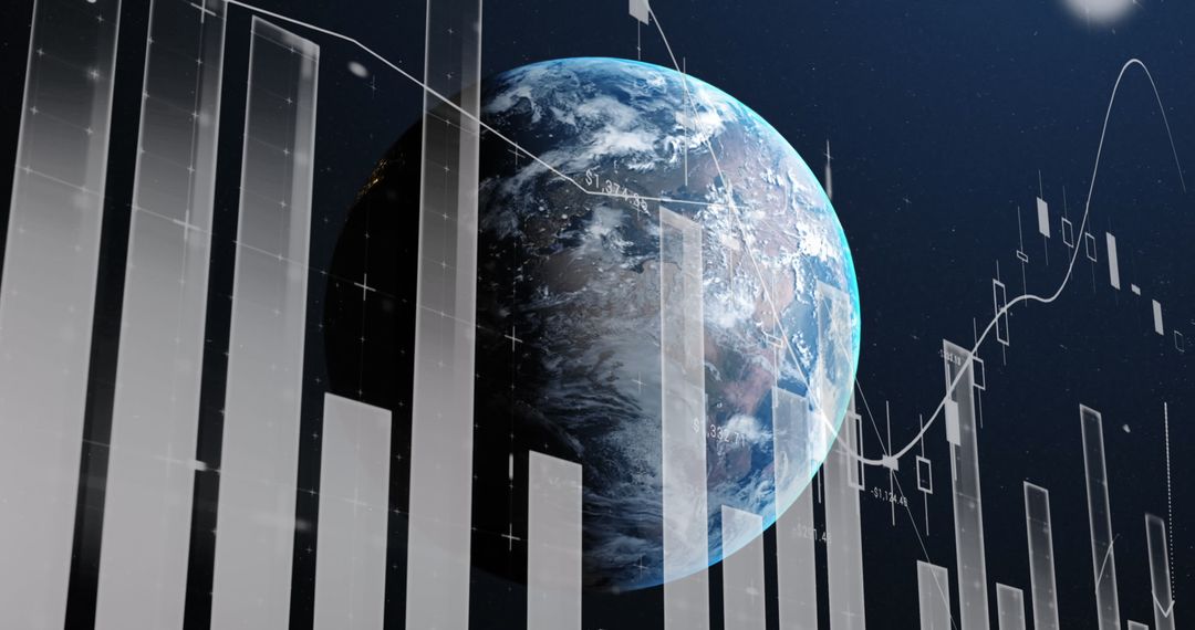 Global Business Growth Trends Illustrated by Rotating Earth