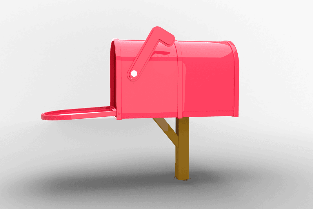 Pink Mailbox on Transparent Background Vector Illustration