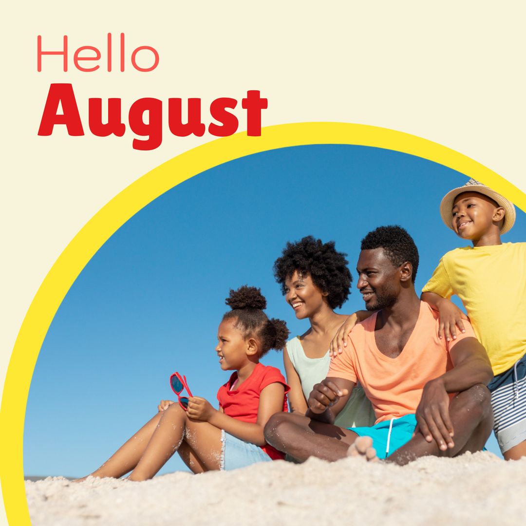 Family Enjoying Beach Vacation in August