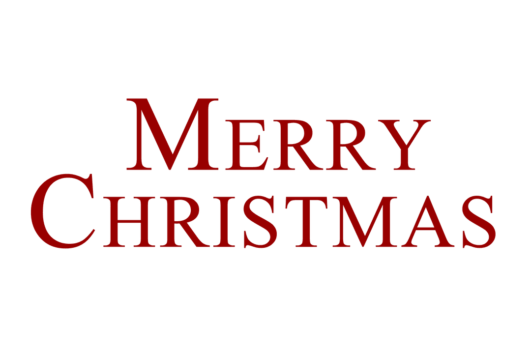 Merry Christmas Text on Transparent Background for Seasonal Use