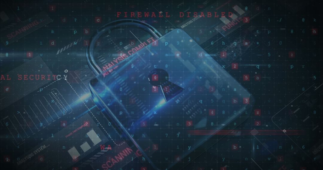 Futuristic Digital Padlock Illustrating Cybersecurity Concept