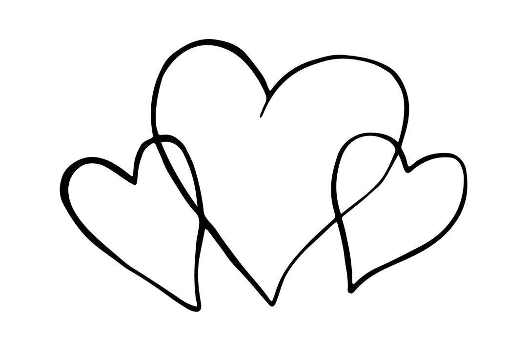 Transparent Heart Symbols on a Clear Background