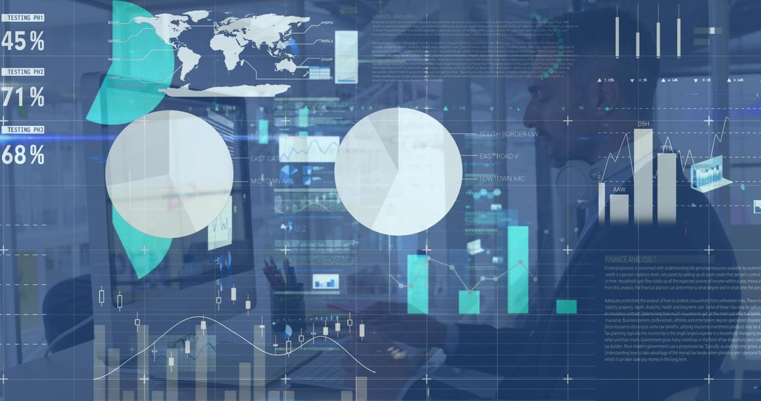 Caucasian Businessman Using Computer Analyzing Financial Data