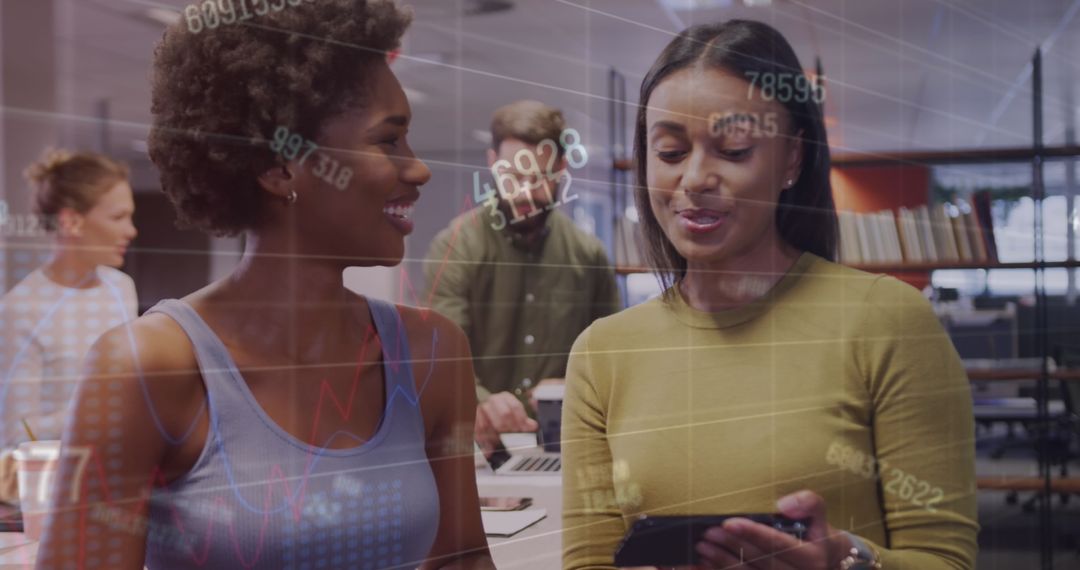 Diverse Team Collaboration with Digital Financial Data Visualization