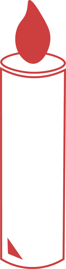 Red Candle Digital Illustration on Transparent Background