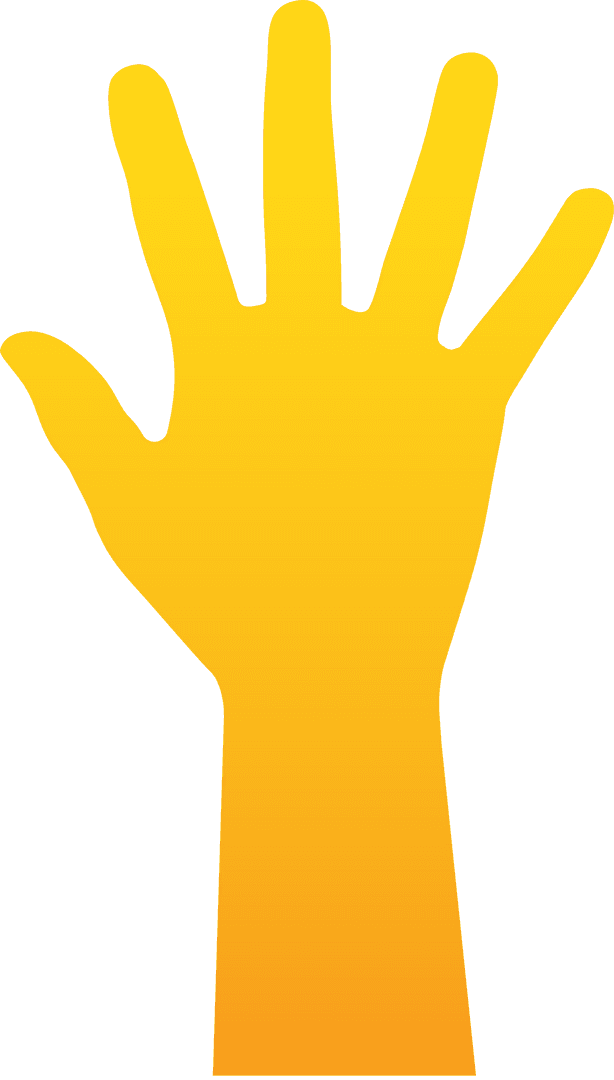 Digital Illustration Yellow Hand on Transparent Background