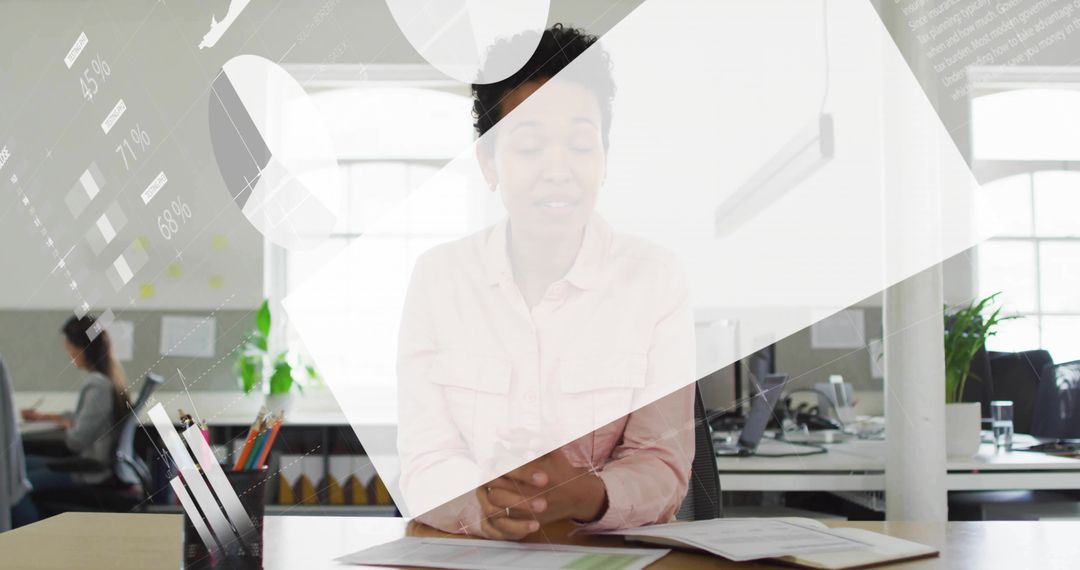 Executive Analyzing Financial Data in Modern Office Environment