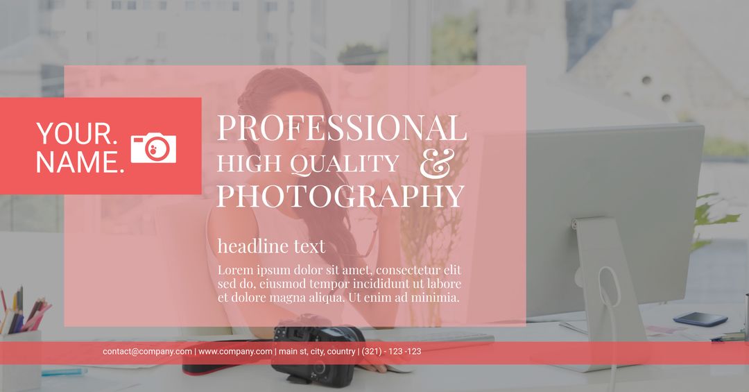 Stylish photography services promotion template with creative design