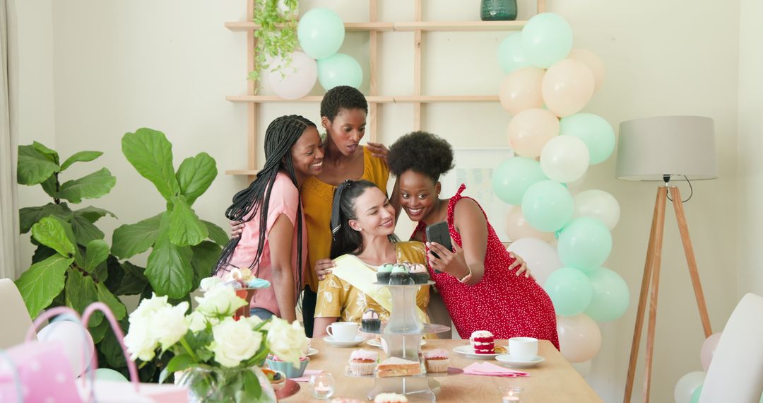 Joyful Tea Party Celebration with Smiling Friends