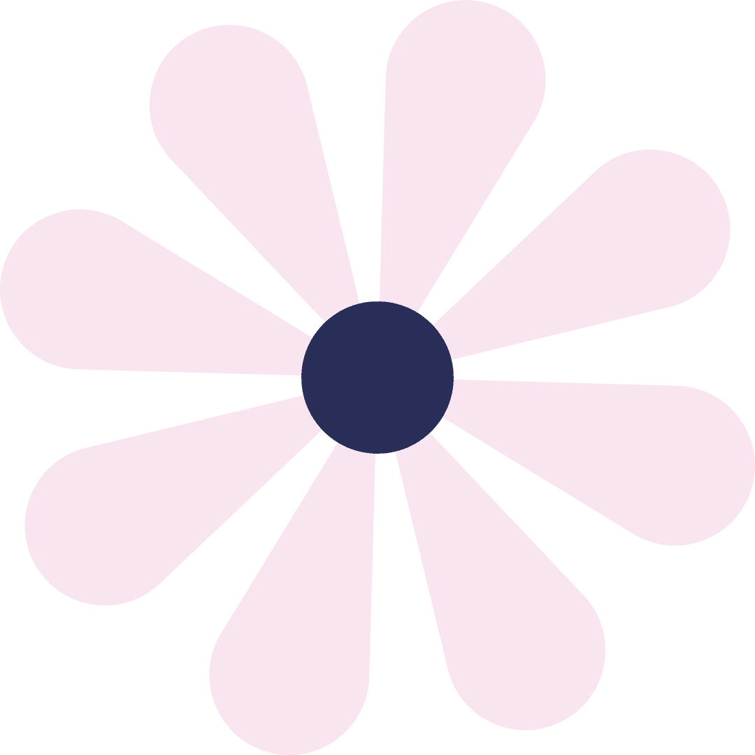 Pastel Pink Daisy Icon on Transparent Background