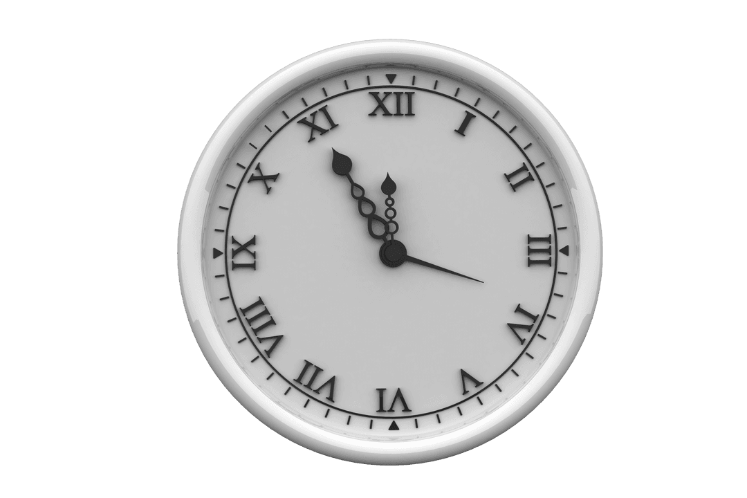 Roman numeral clock vector on transparent background