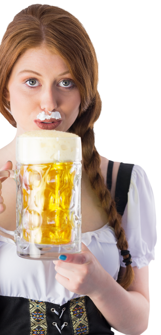 Transparent Oktoberfest Girl Drinking Large Beer Mug - Download Free Stock Images Pikwizard.com