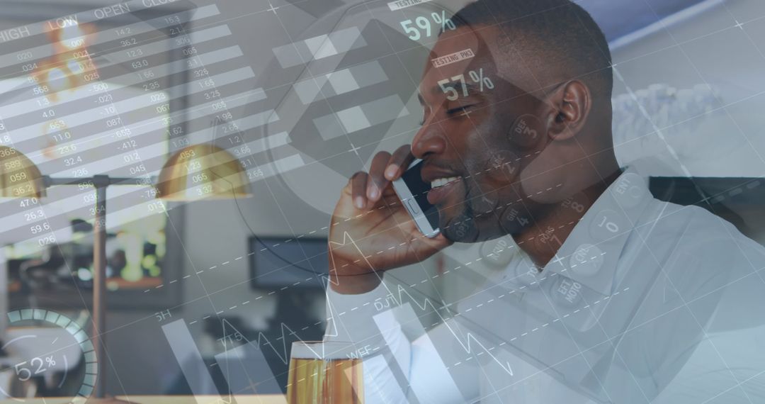 Confident Business Professional Analyzing Financial Data on Smartphone