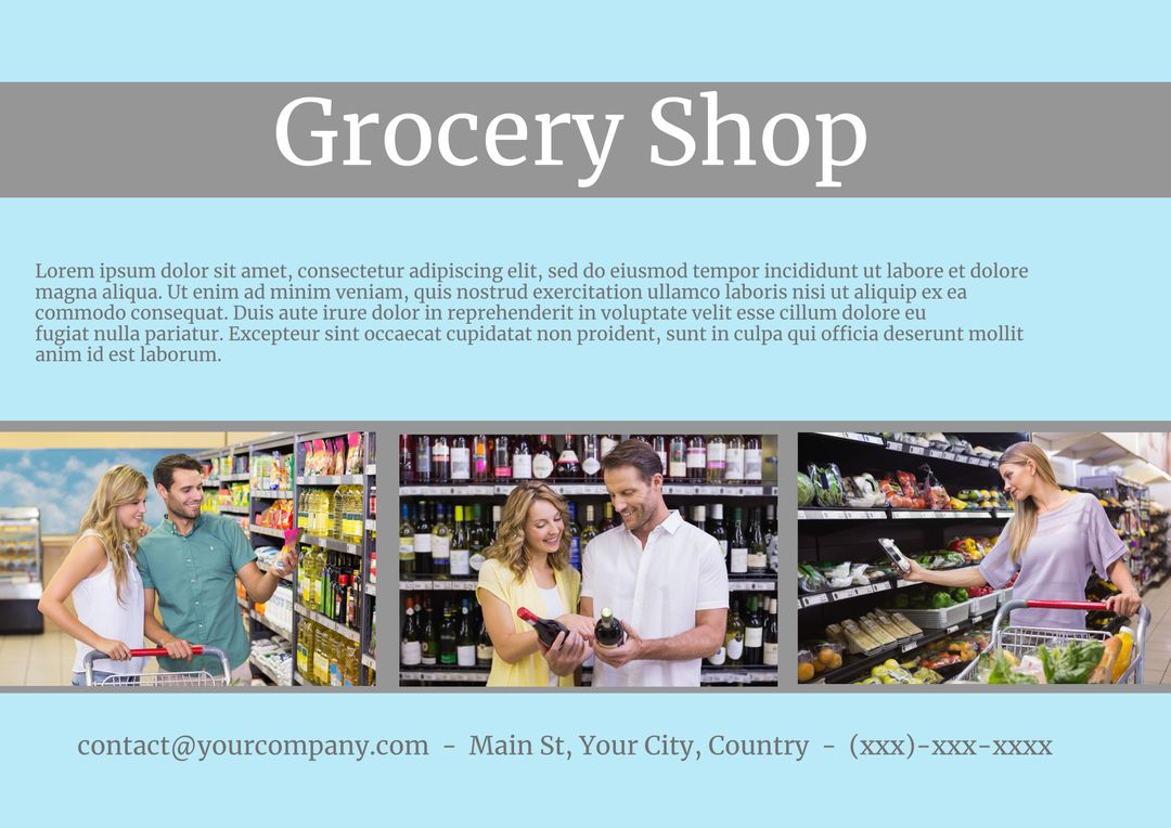 Happy Grocery Shopping Experience with Enthusiastic Shoppers - Download Free Stock Templates Pikwizard.com