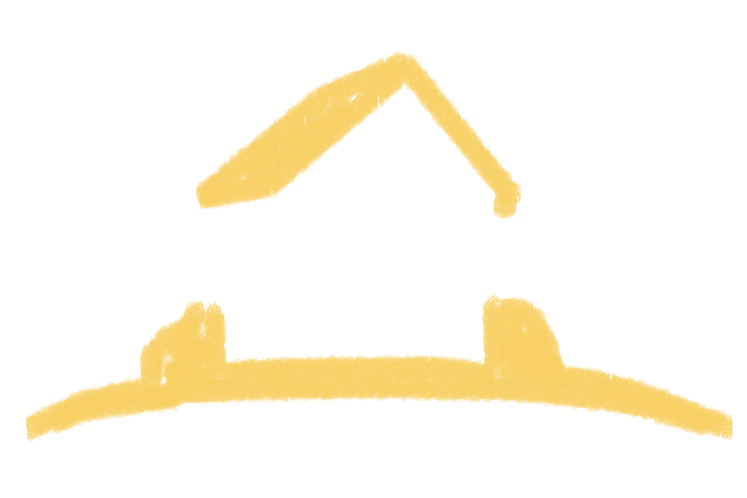 Abstract Yellow House Icon on Transparent Background