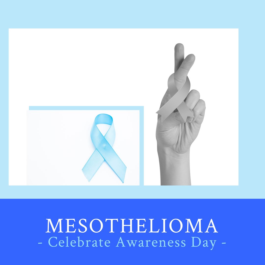 Mesothelioma Awareness Day Promotion with Blue Ribbon - Download Free Stock Templates Pikwizard.com