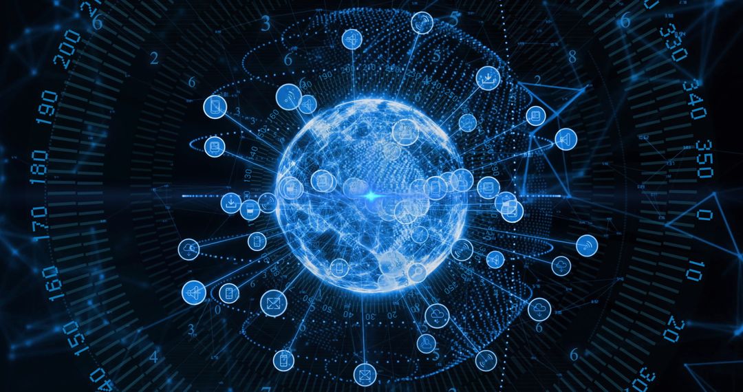 Global Networking and Data Visual Around Digital Earth