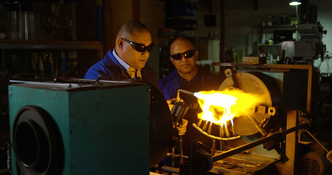 Two Engineers Conducting Fire Test in Industrial Laboratory - Free Images, Stock Photos and Pictures on Pikwizard.com