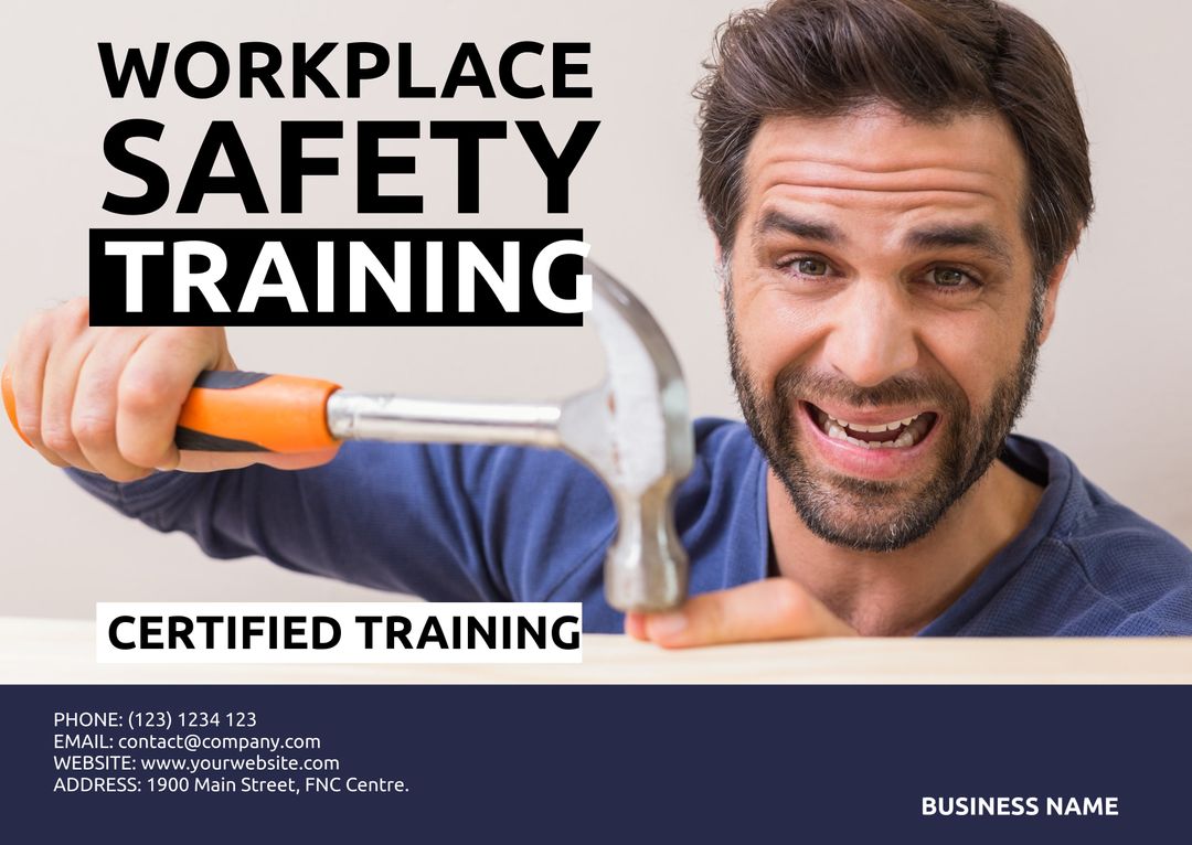 Workplace Safety Training Awareness with Hammer Usage - Download Free Stock Templates Pikwizard.com