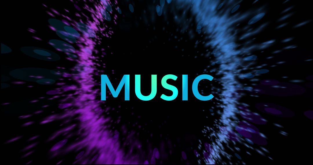 Dynamic Music Text with Vibrant Light Trails