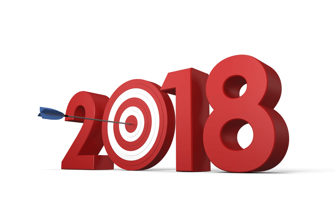 2018 Target with Blue Dart Hitting Bullseye Object Transparent