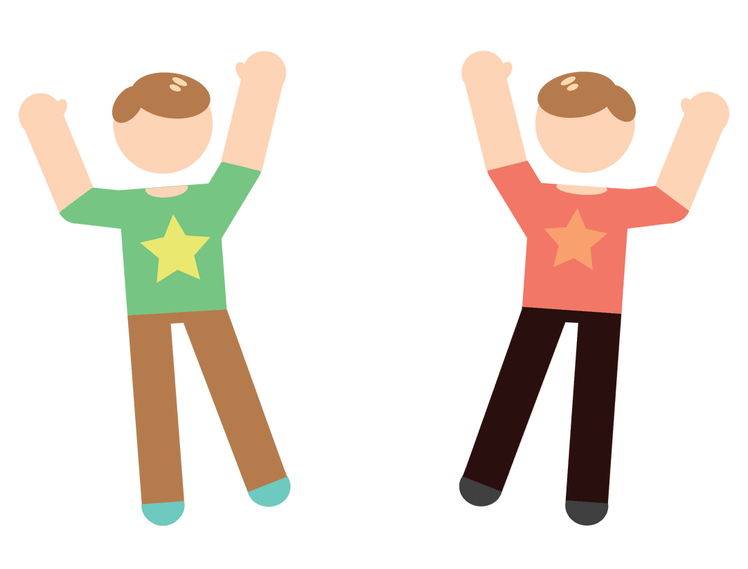 Cheerful Star-adorned Characters with Transparent Background