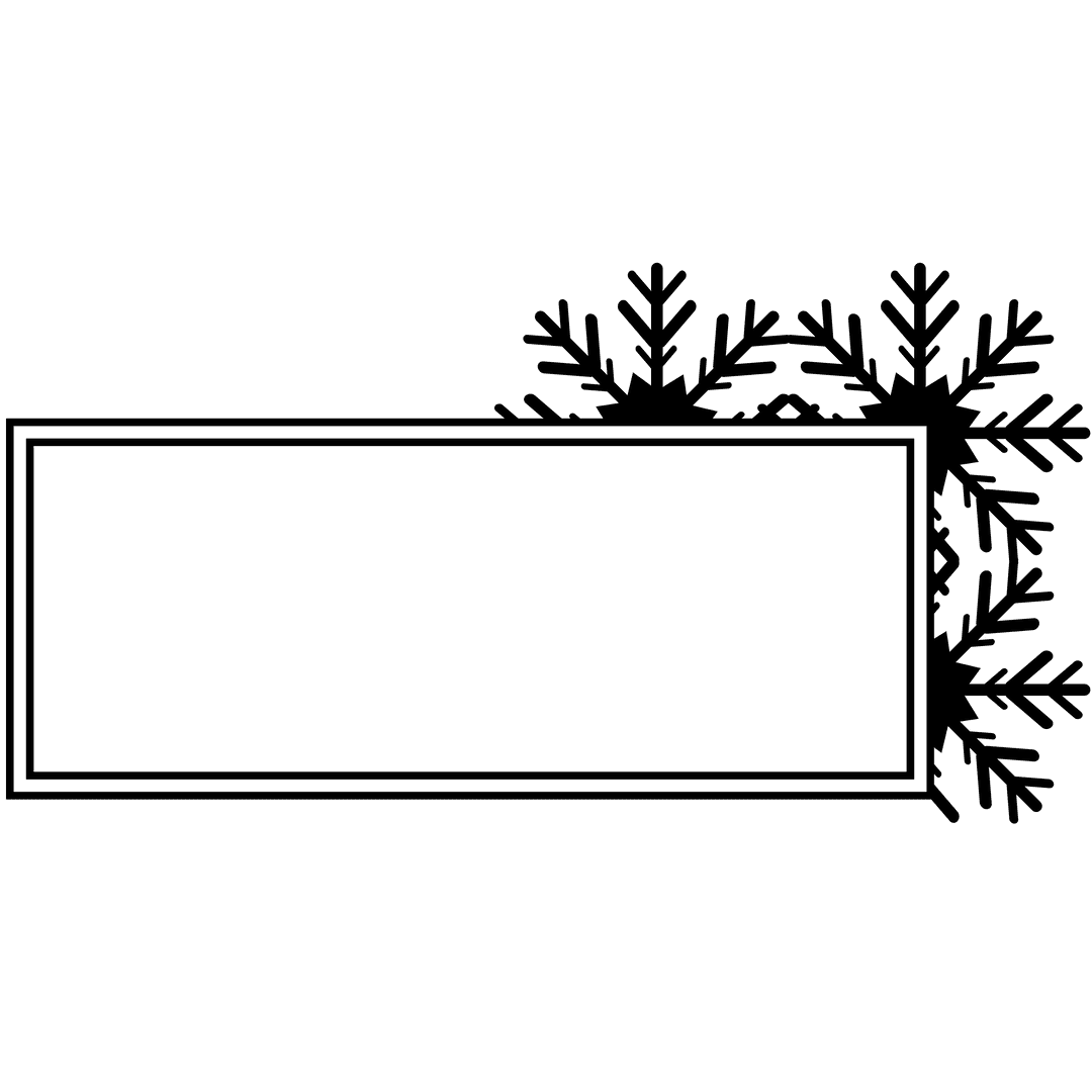 Transparent Black Badge with Snowflakes and Copy Space Design