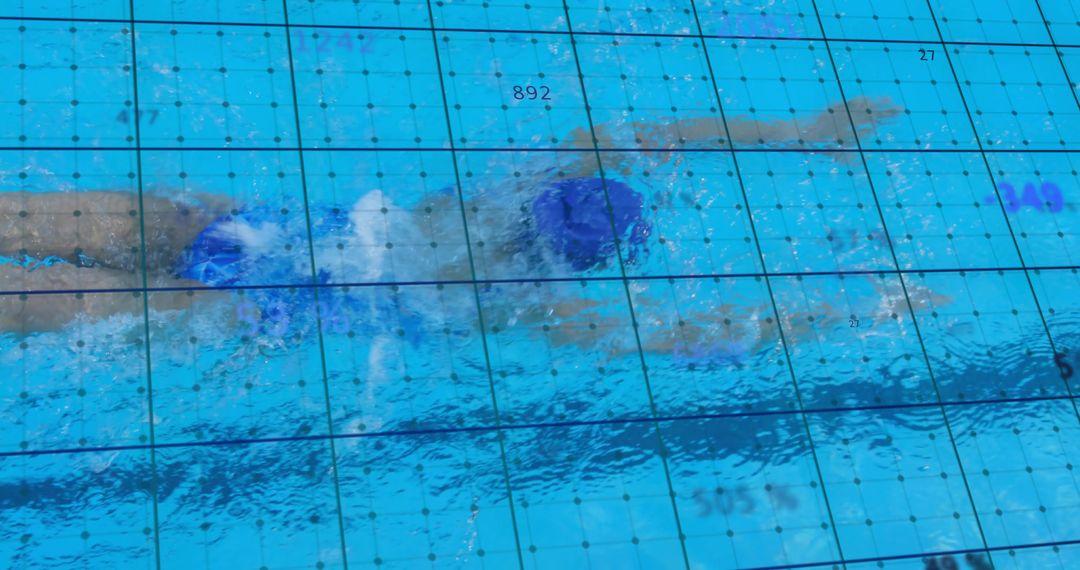 Athlete Swimming in Pool with Tracking Data Technology