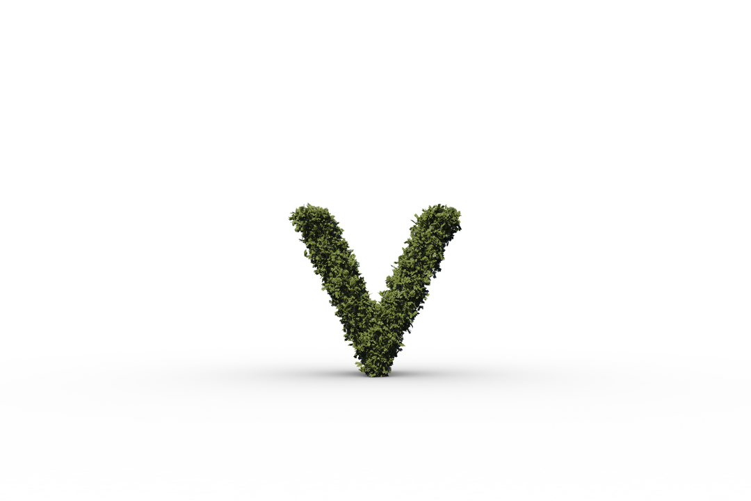 Transparent Leafy V Letter on Transparent Background, Eco-Friendly Alphabet Symbol - Download Free Stock Images Pikwizard.com