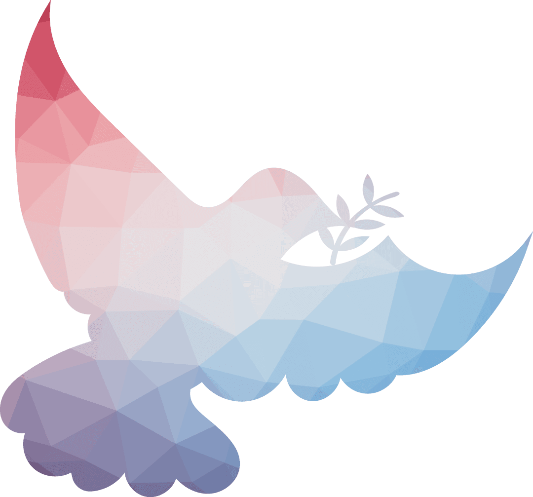 Transparent Dove with Glass Effect and Olive Branch