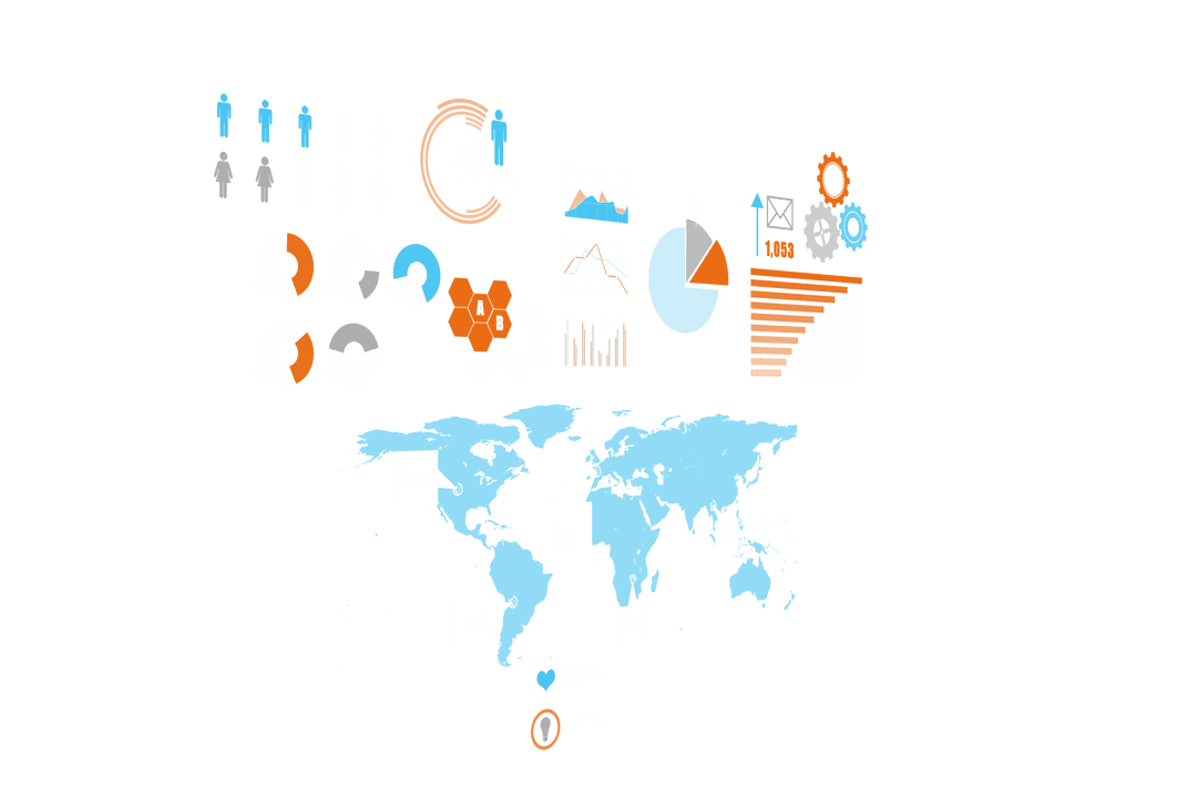 Interactive Digital Icons on Transparent Background Vector Illustration