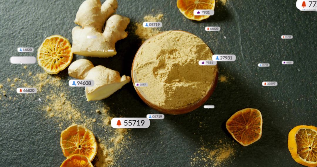 Ginger Powder Colony with Dried Citrus and Creative Notifications
