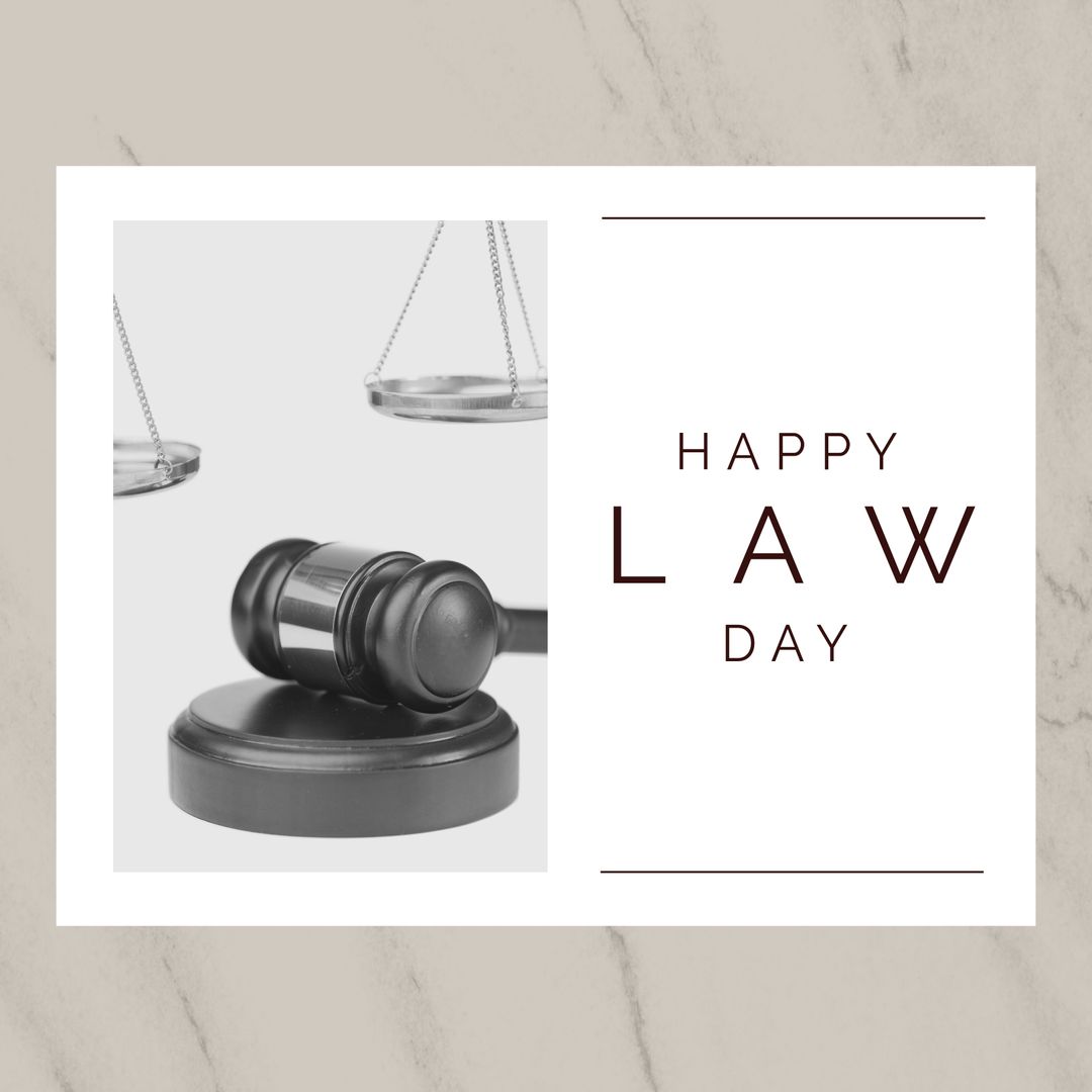 Law Day Celebration Card with Gavel and Scales