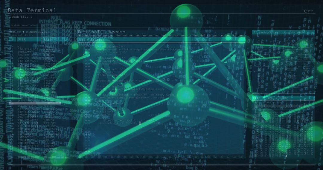 Futuristic 3D Network Visualization with Glowing Nodes