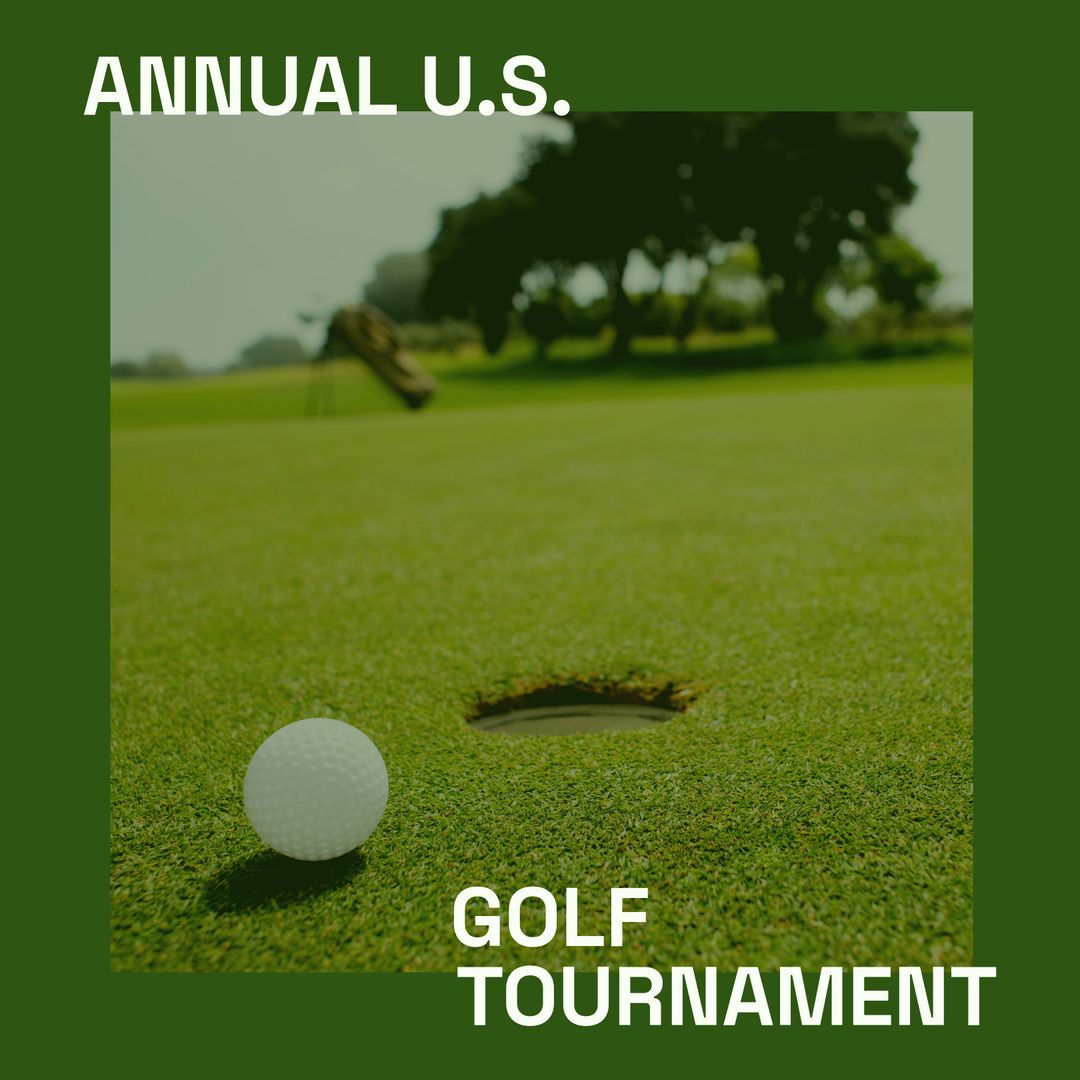 Annual US Golf Tournament Poster on Green Golf Course - Download Free Stock Templates Pikwizard.com