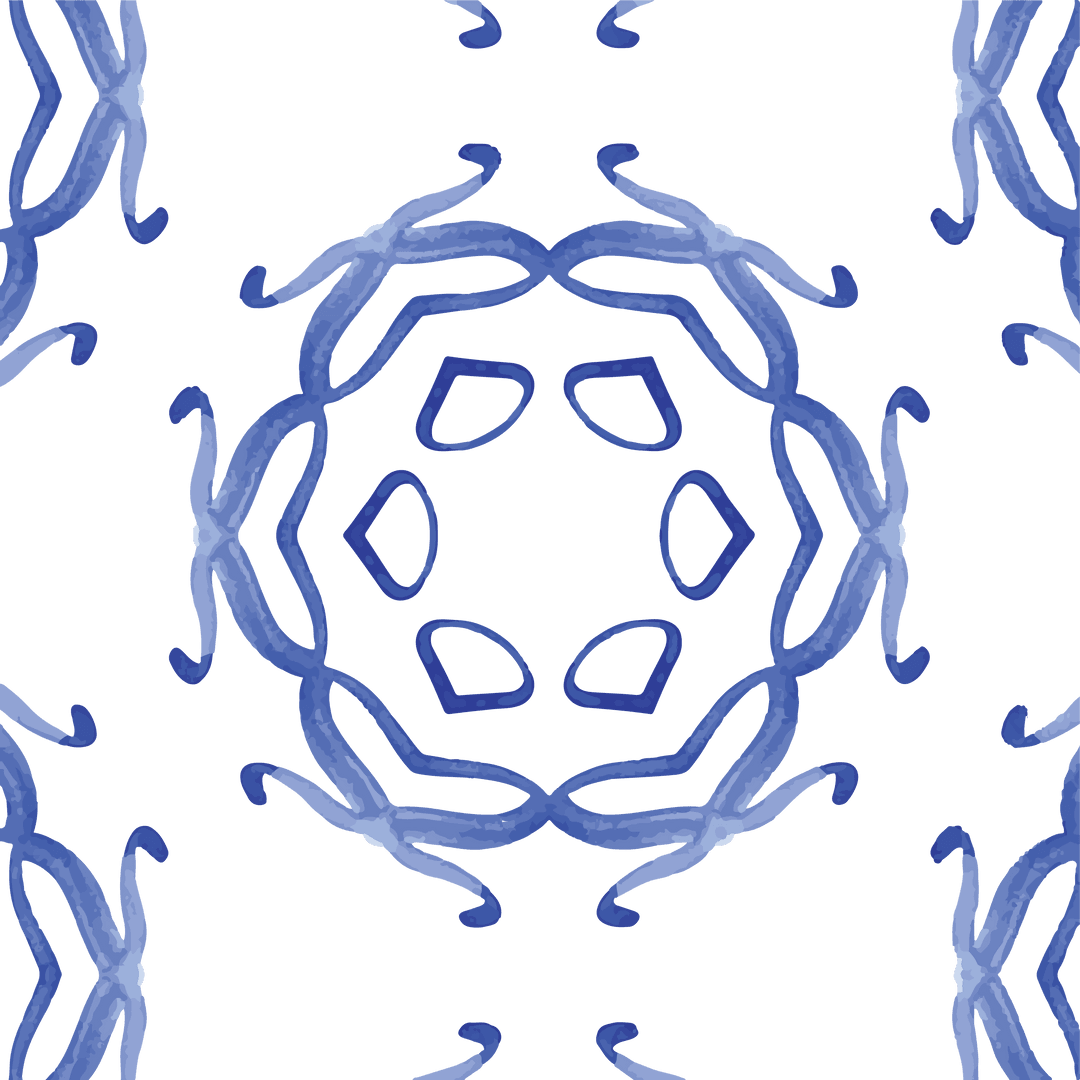 Abstract Blue Circular Pattern on Transparent Background