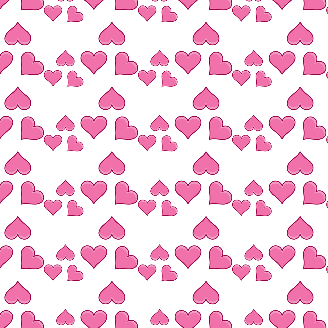 Pink Heart Pattern on Transparent Background Seamless Vector