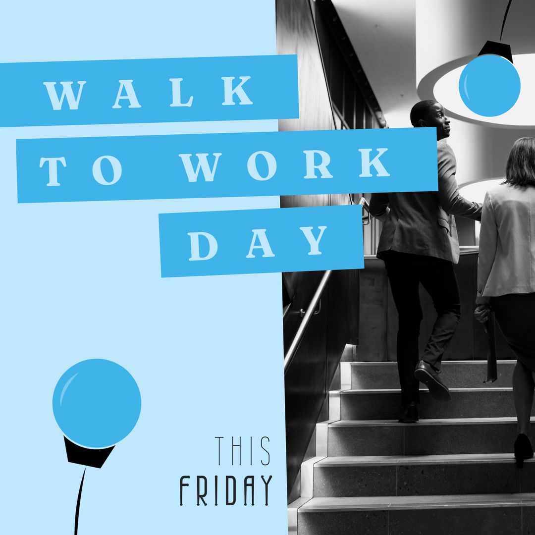 Walk to Work Day Promotional Graphic with Business Theme