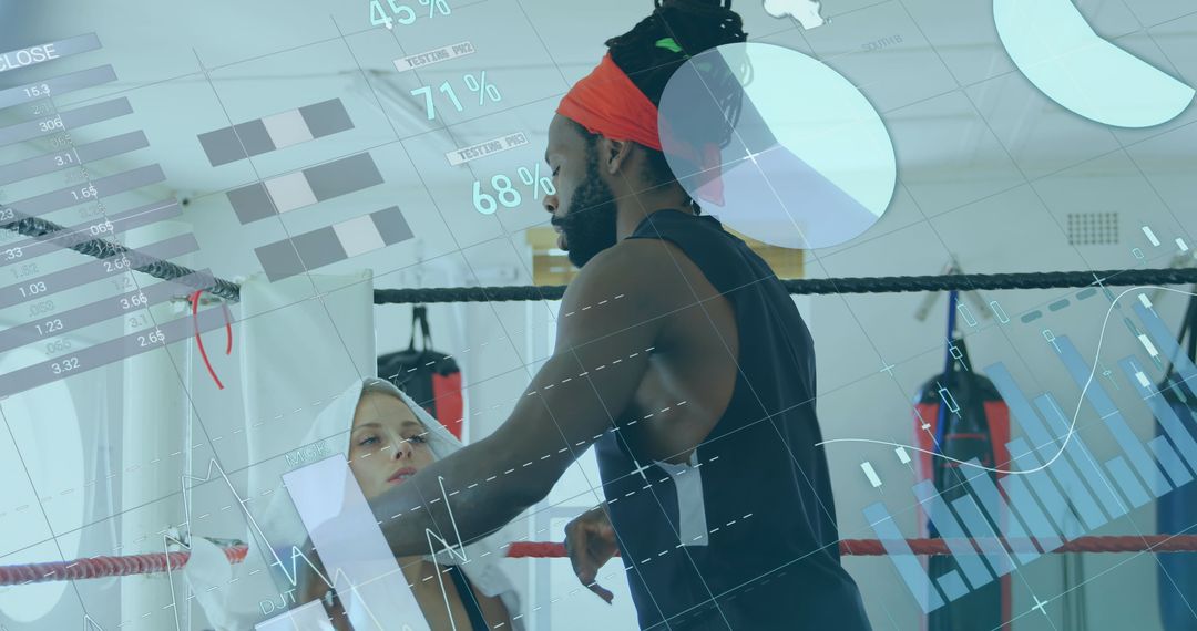 Digital Interface with Female Boxer and Coach Data Processing