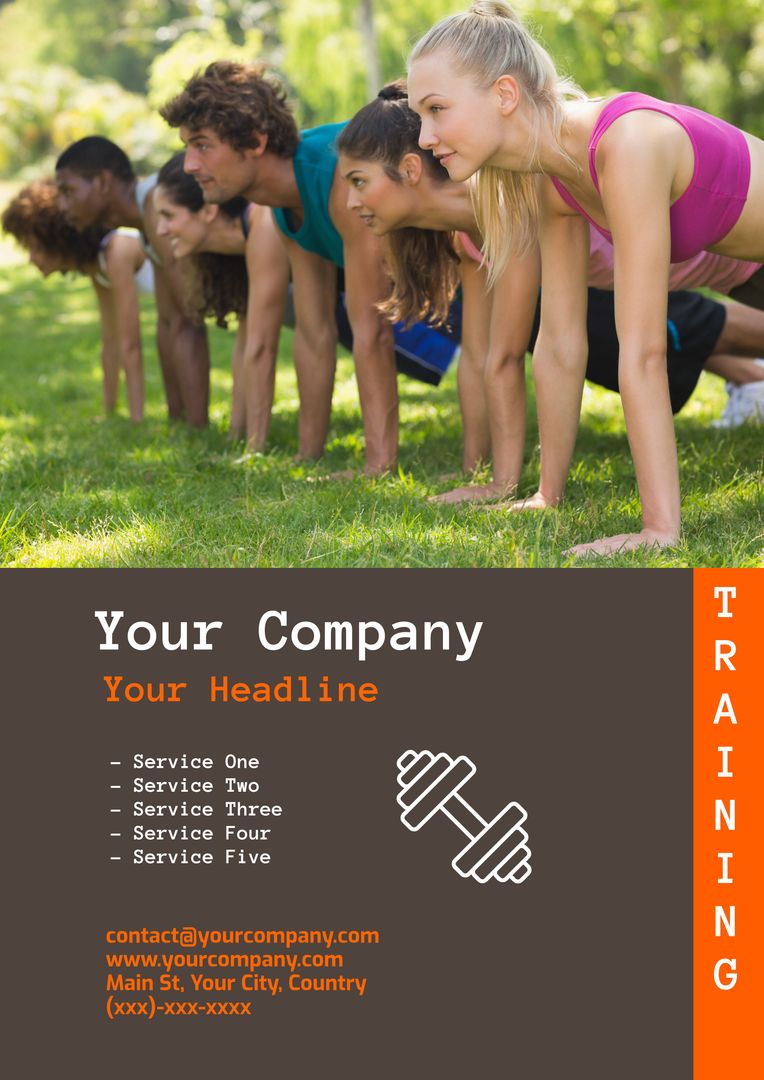 Group Outdoor Workout Promoting Fitness and Teamwork