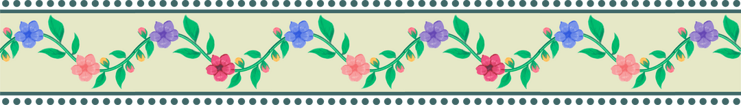 Colorful Floral Vine Border with Transparent Background Design