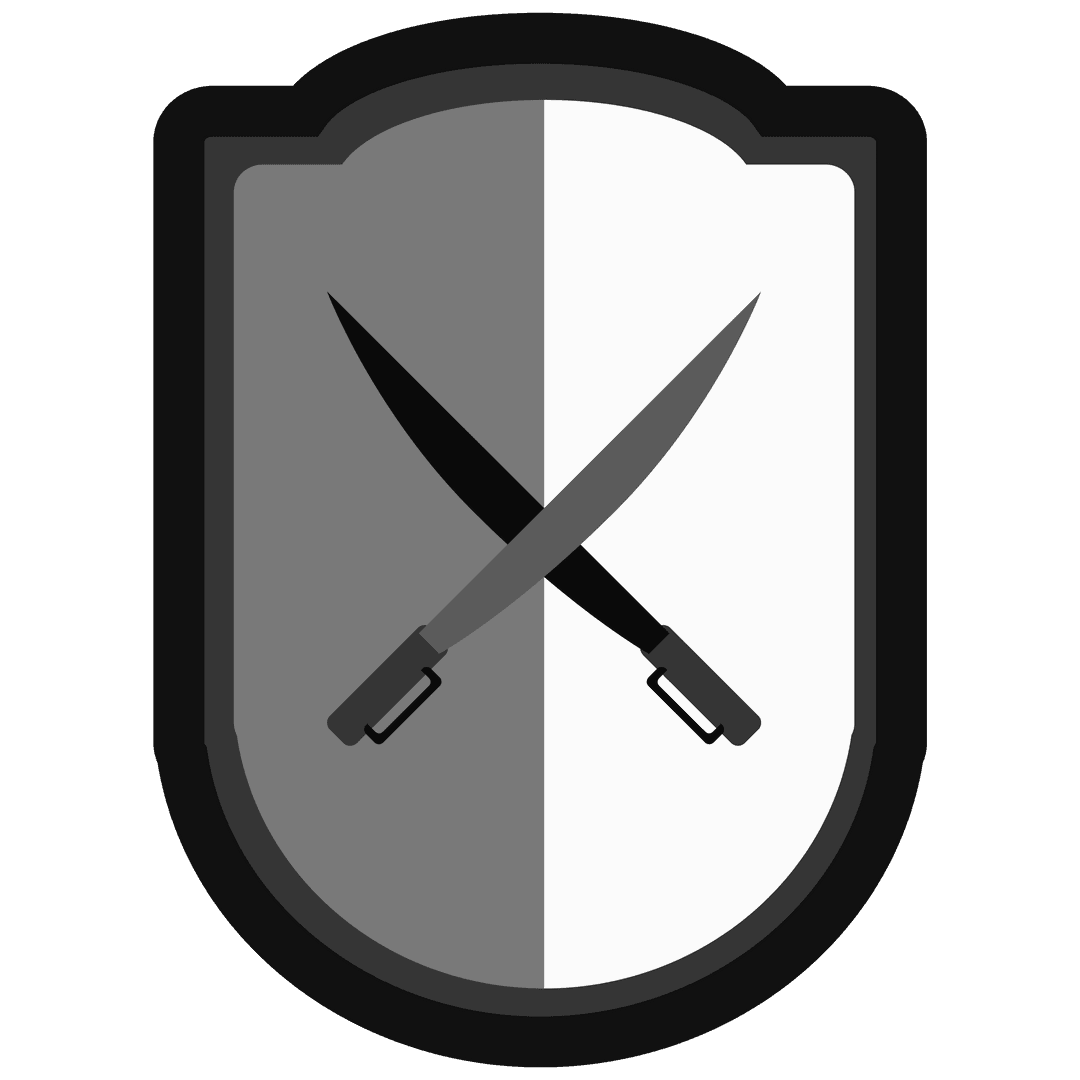 Historical Swords Gray Emblem on Transparent Background