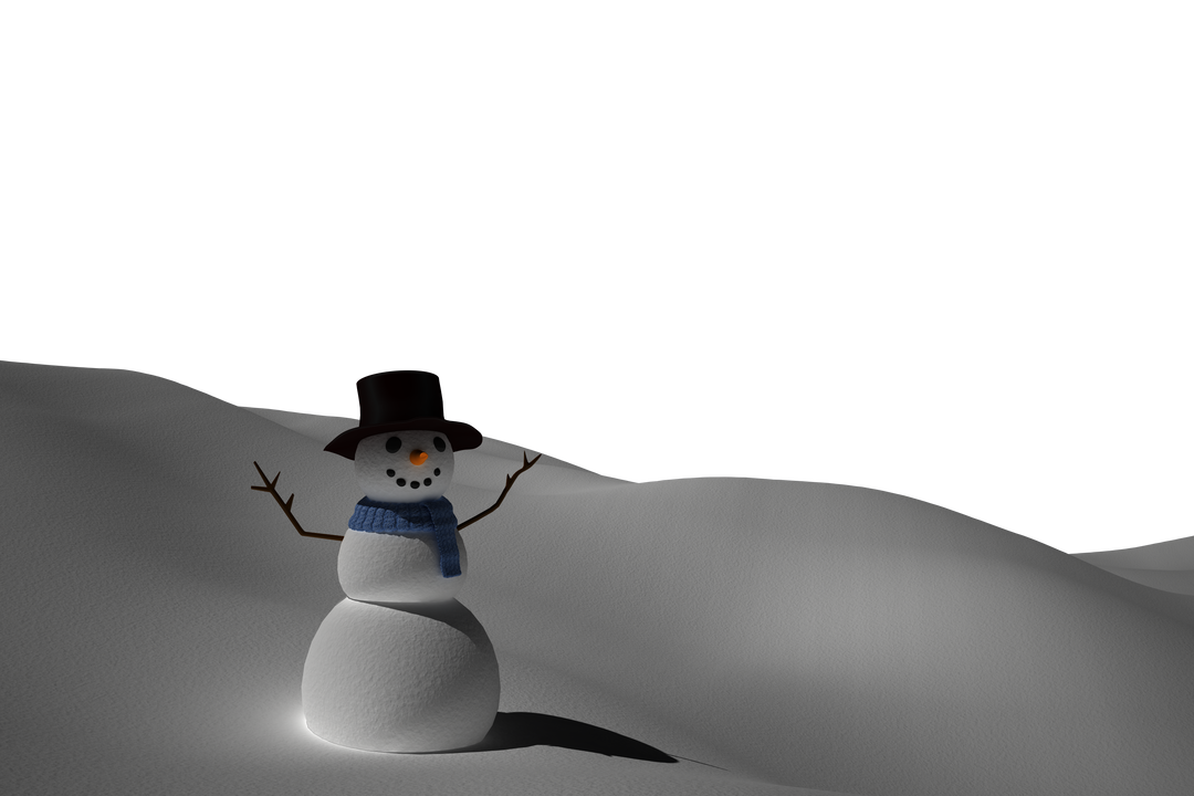 Cheerful Snowman with Hat and Scarf on Transparent Background - Download Free Stock Images Pikwizard.com