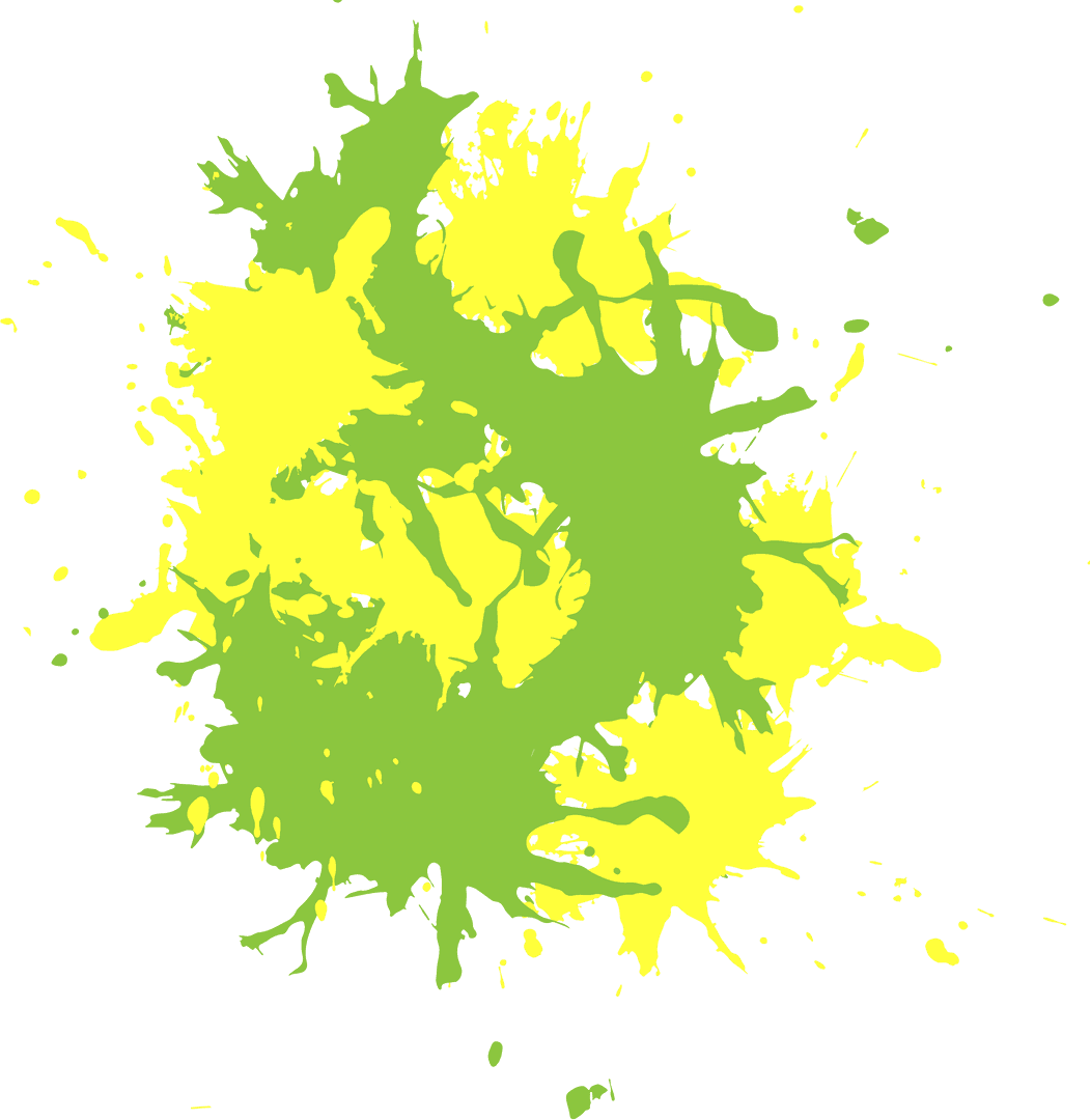 Green and Yellow Abstract Shape on Transparent Background