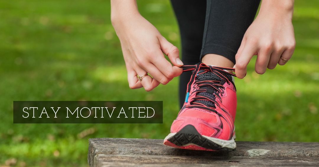 Close-Up of Vibrant Running Shoes Promoting Motivation and Fitness