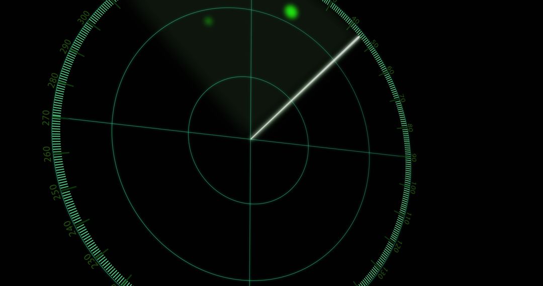 Radar Screen Display with Tracking Dots in Motion