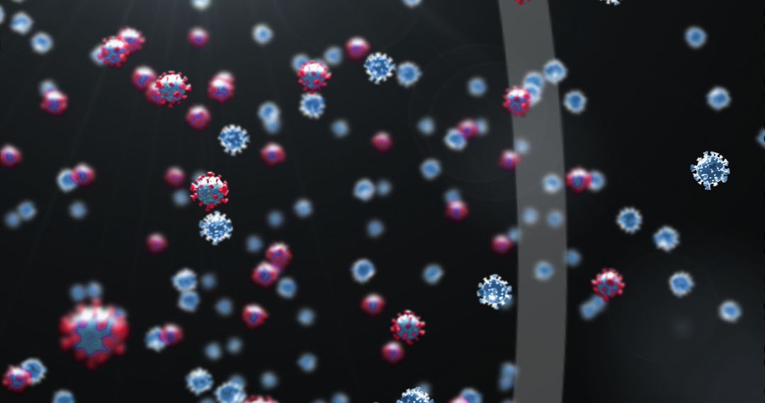Floating Virus Particles on Digital Interface Background
