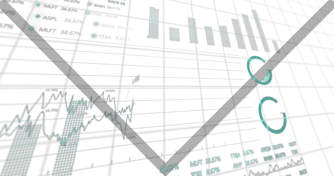 Abstract Financial Data Visualization Graph Overlay